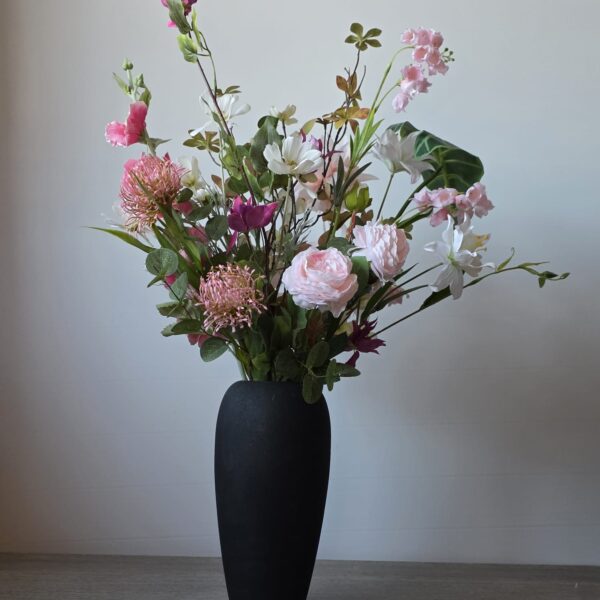 Plukboeket Alcea van zijden bloemen