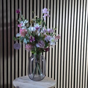 Plukboeket Alcea van zijden bloemen
