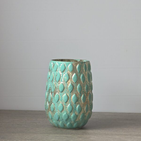 Clayre & Eef vaas zeegroen zilver