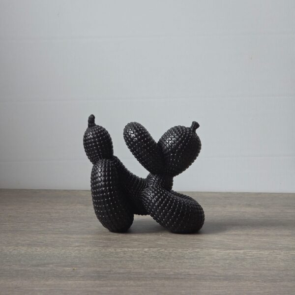 Balloon Dog Black speels – Pop Art beeldje met reliëfstructuur