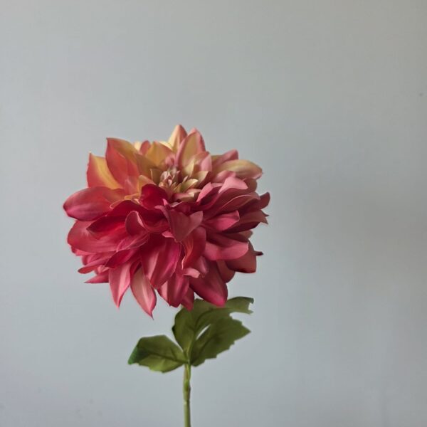 Dahlia fuchsia geel kunstbloem – 44 cm