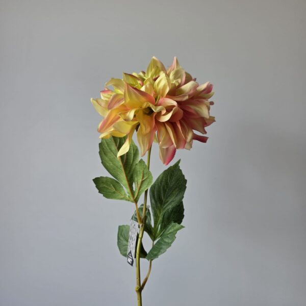 Dahlia geel fuchsia kunstbloem – 60 cm