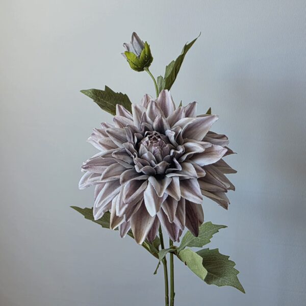 Dahlia paars kunstbloem met knop – 66 cm