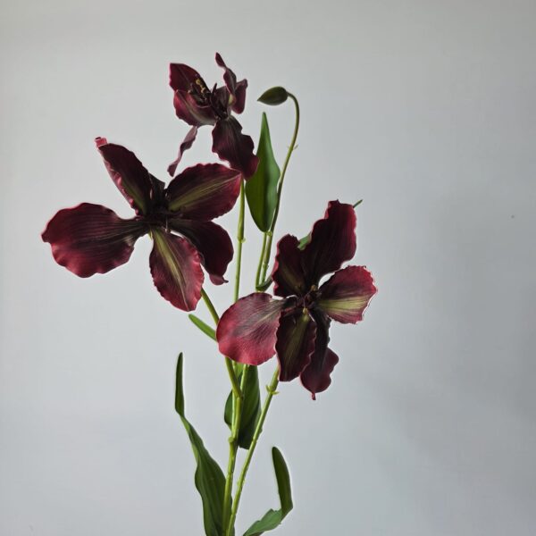 Bordeaux Orchidee kunstbloem 3 bloemen – 76 cm