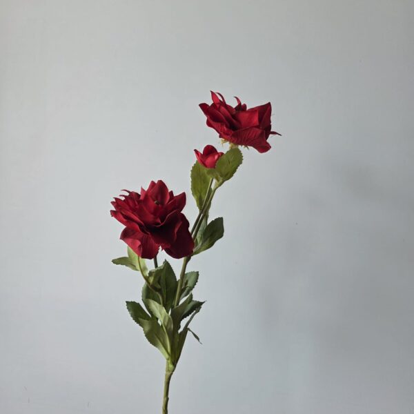 Klimroos kunstbloem 3 bloem rood – 64 cm