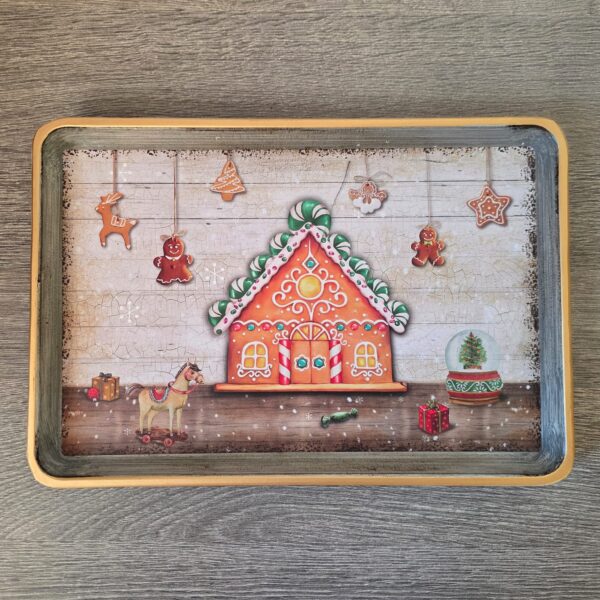 Dienblad met Peperkoekhuisje – 31,5 x 21,5 cm – Clayre & Eef
