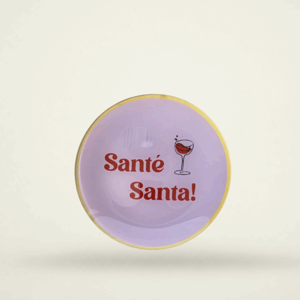 Plate Santé Santa – Roze/goud – ⌀ 20 cm – Daan Kromhout